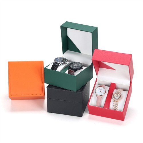 Leather watch box double - leather,