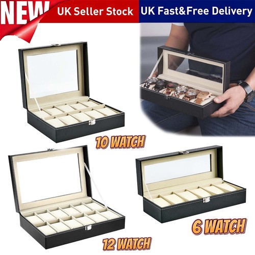 Grid pu leather watch - leather,