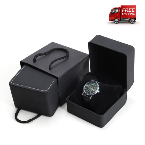 Leather watch storage box - leather,