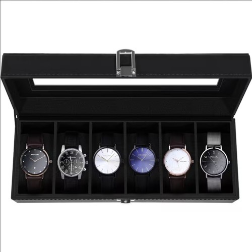 Mens grids leather watch - grids, pu
