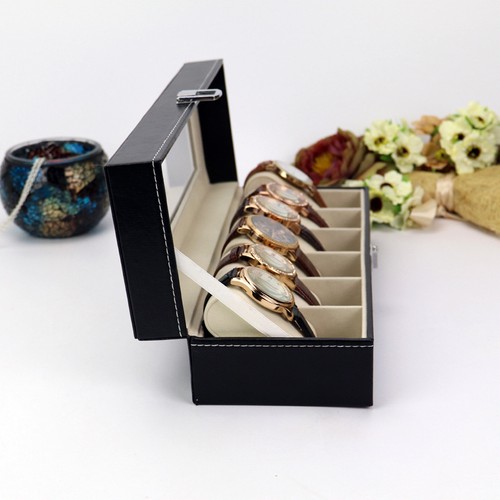 Slot leather watch box - 6,