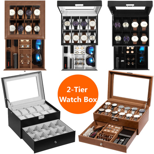 Tier watch box display case - watch,