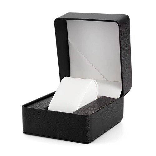 Black leather watch box - leather,