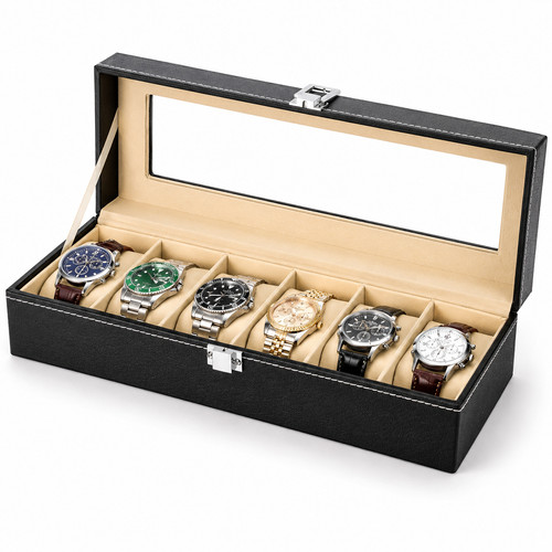 Slot watch box leather - 6,